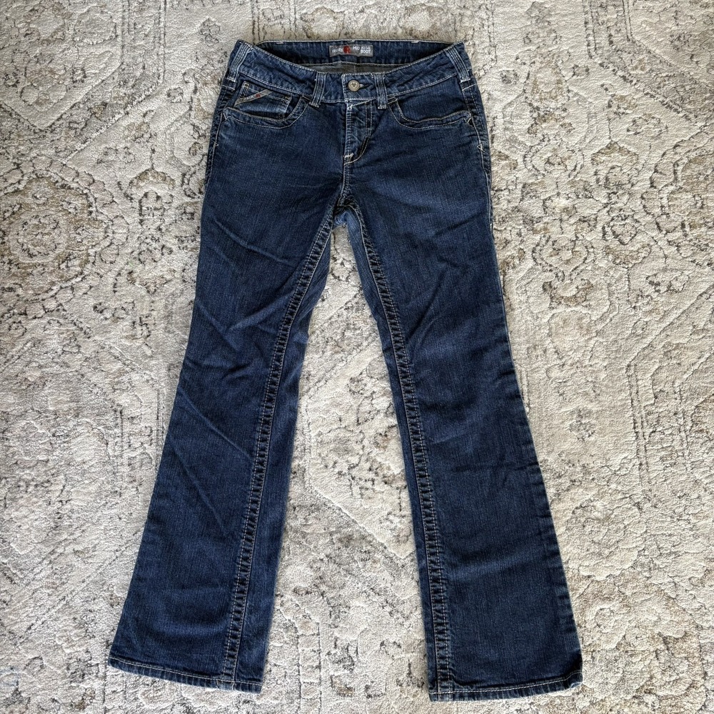 Ariat Work FR Mid Rise Boot Cut Jeans Women 29S Blue Flame Resistant workwear